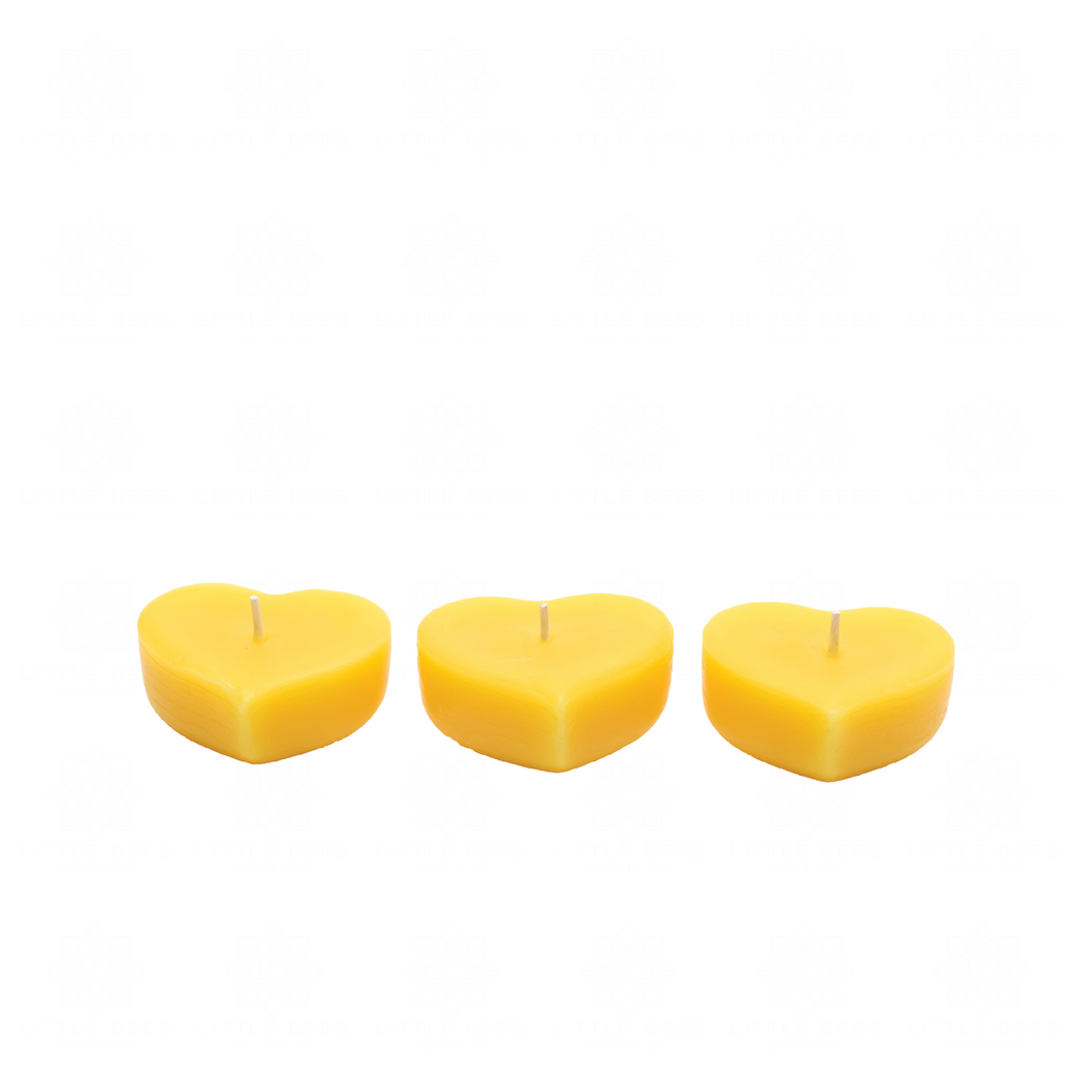 Beeswax Mini Heart Floating Candles